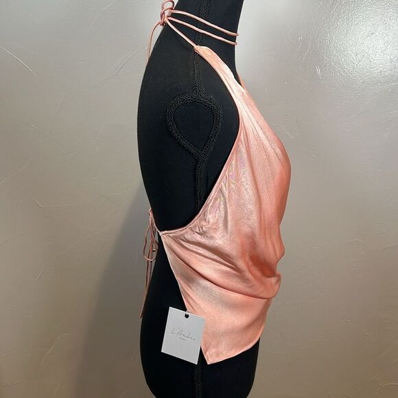 Lovers and Friends Crop Top L'Academie Light Peach Size Small NWT - Picture 6 of 11